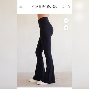 Carbon38 white wide leg high rise pants XS